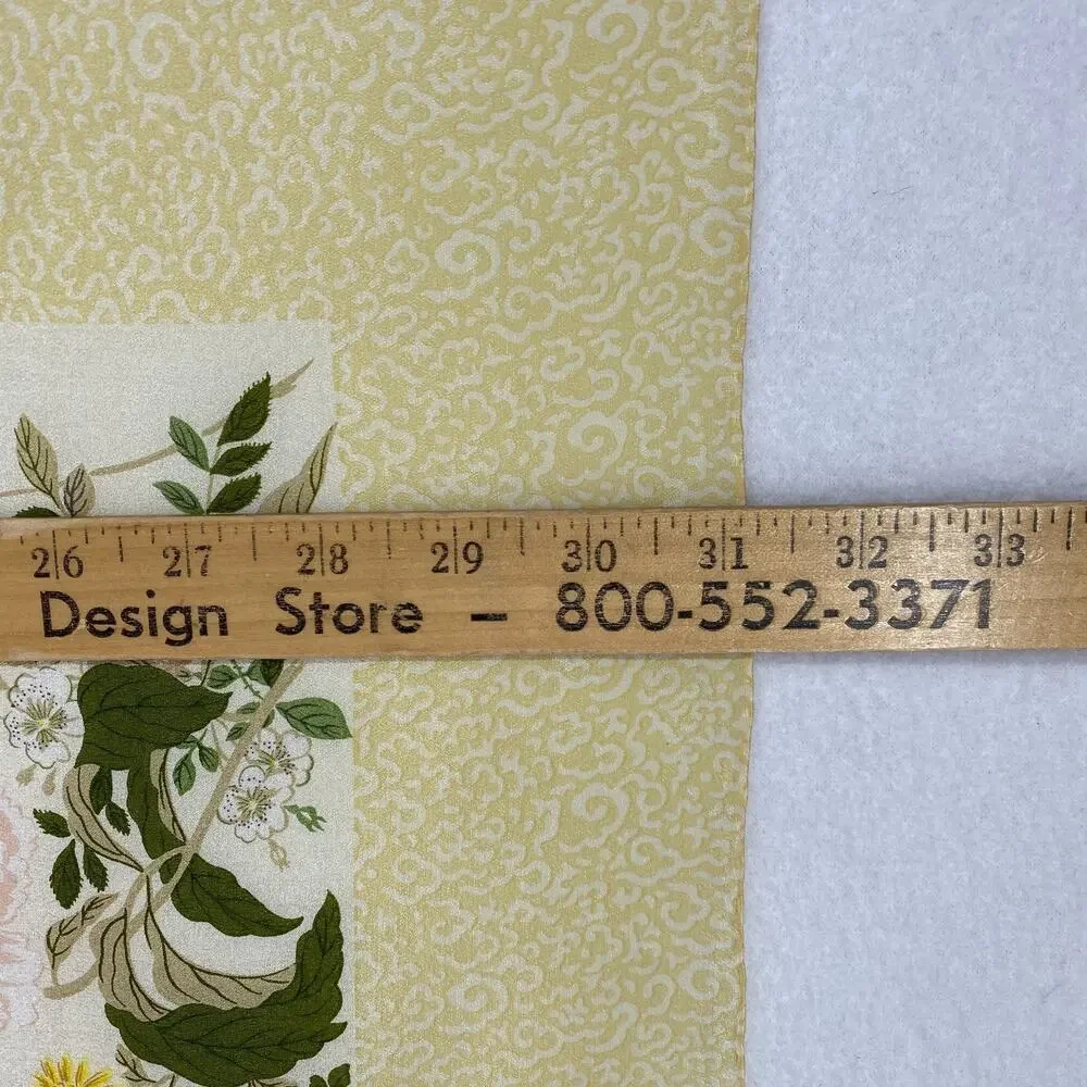 MUSEUM OF FINE ART Scarf 100% Silk Hand Rolled Floral Square Yellow VTG 32x32